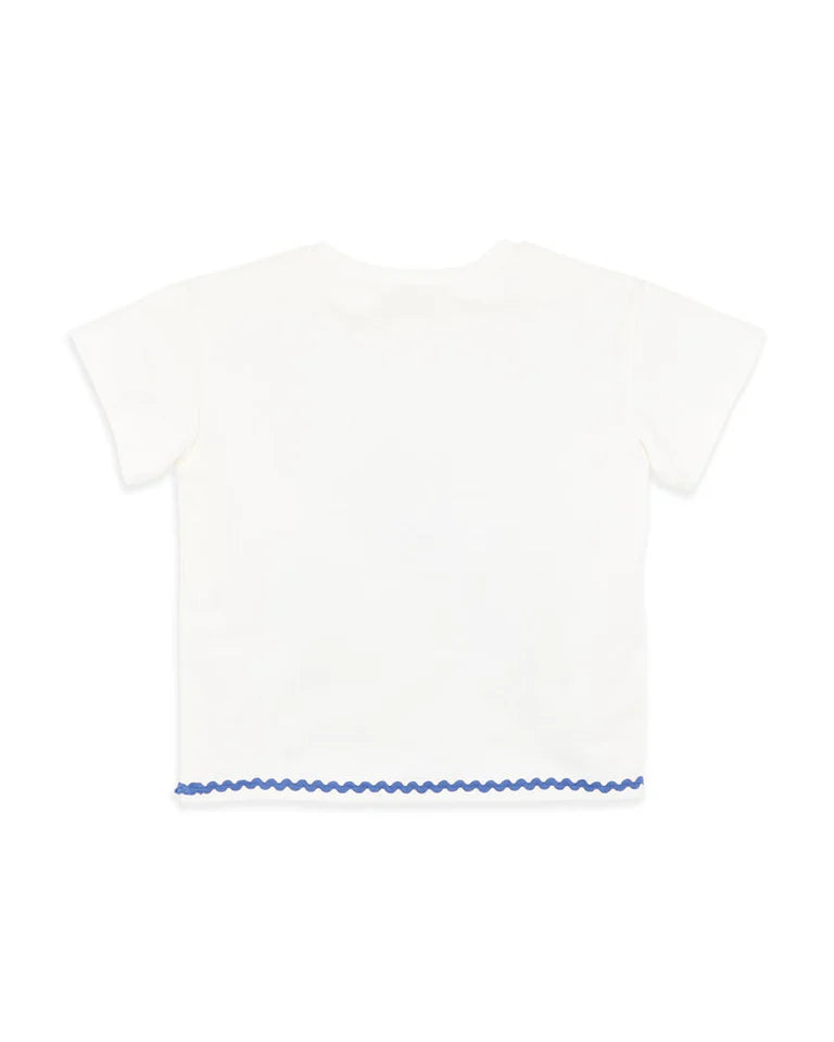 Summer Vacay Ciao Bella Embroidered Tee - White