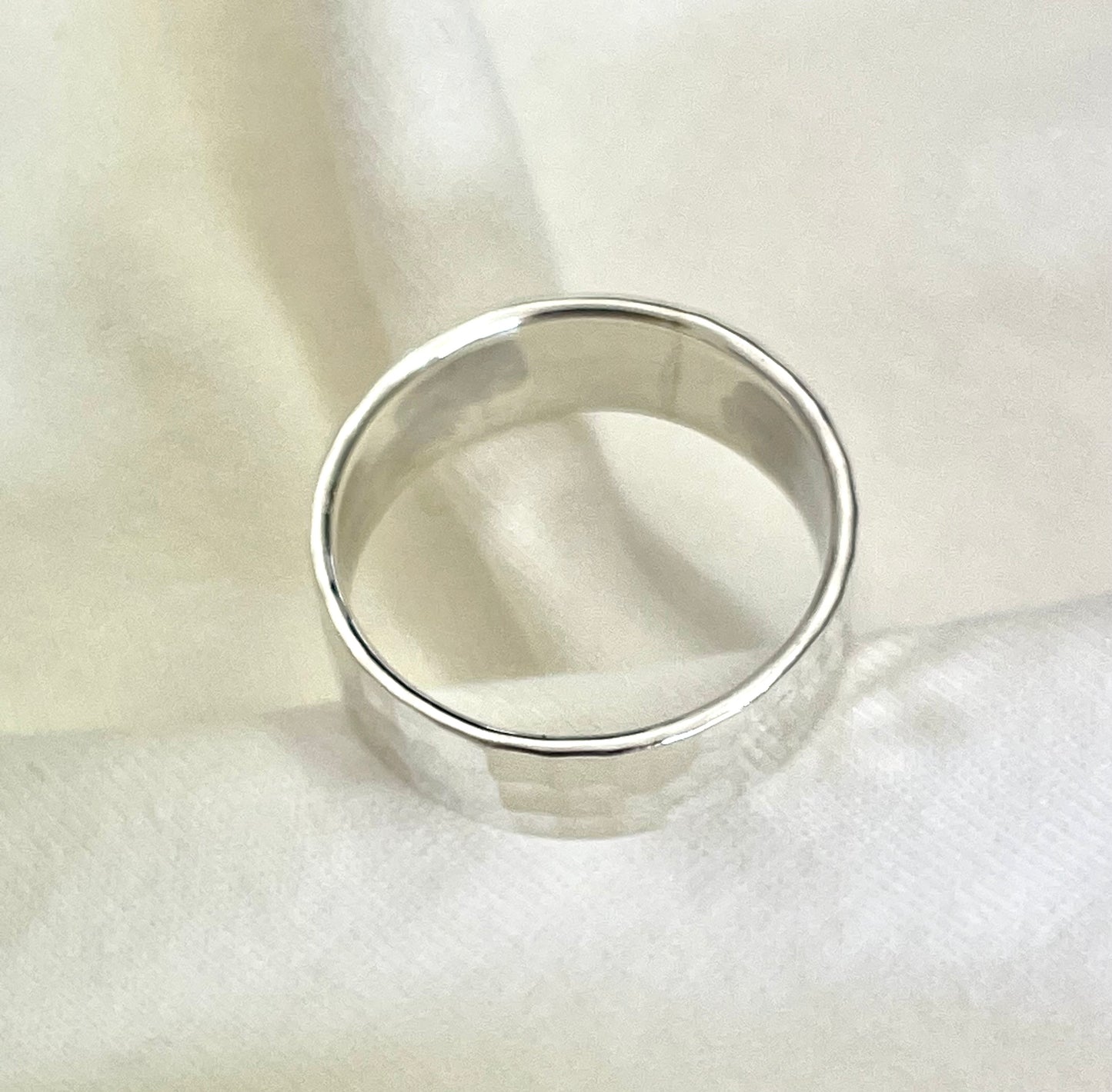Large Hammered Silver Ring