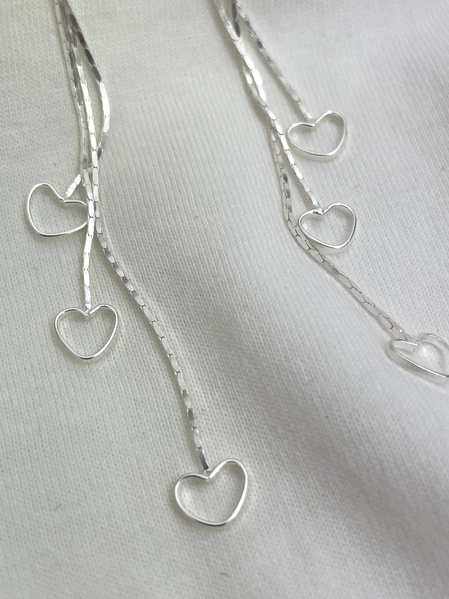 Chain of Hearts Earrings Silver