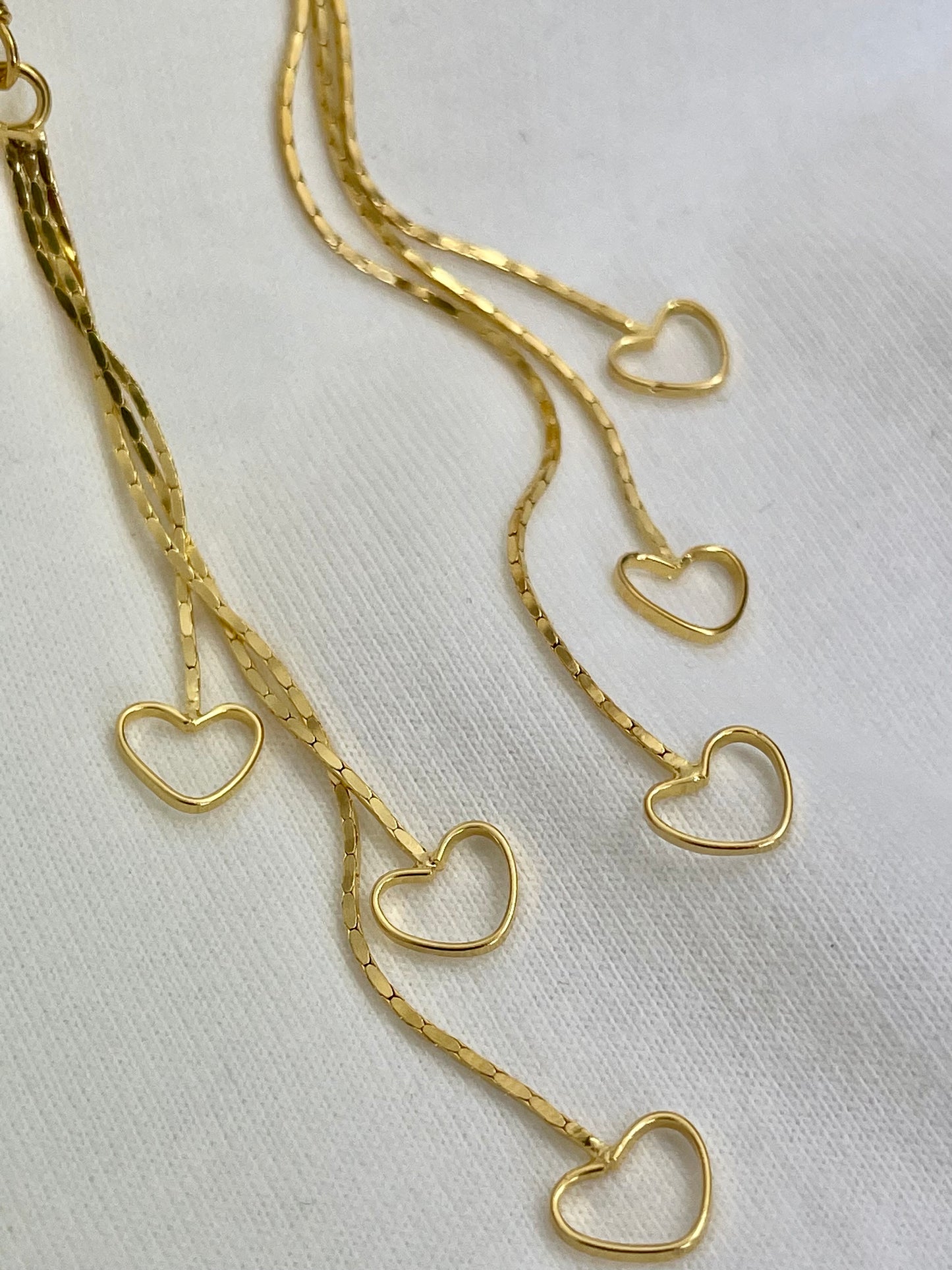 Chain of Hearts Earrings Gold