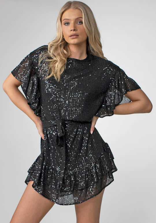 Hereafter Sequin Dress - Black