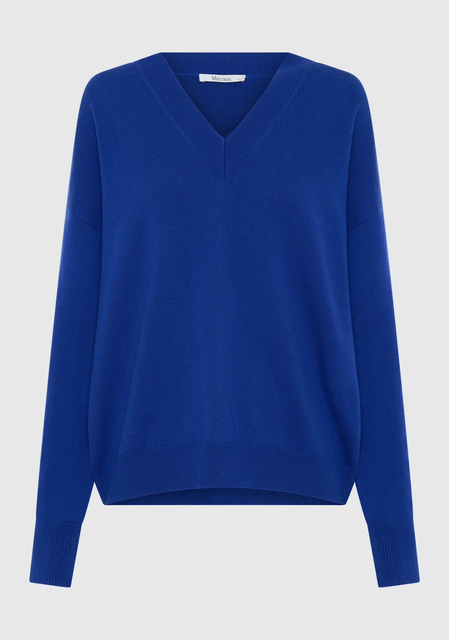 Payton V-Neck Merino Knit Pullover - Cobalt