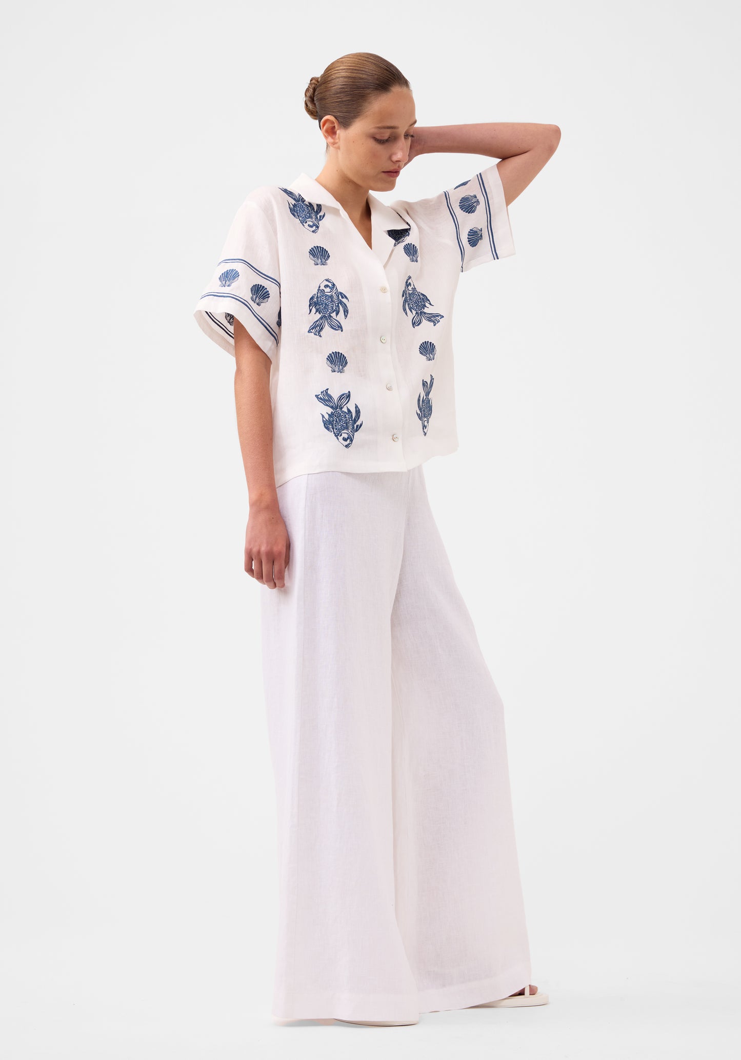 Alpheus Embroidered Shirt - White