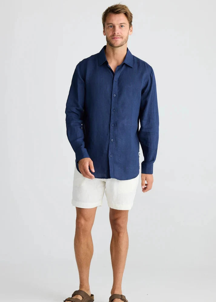 Oxford Shirt - Navy Linen