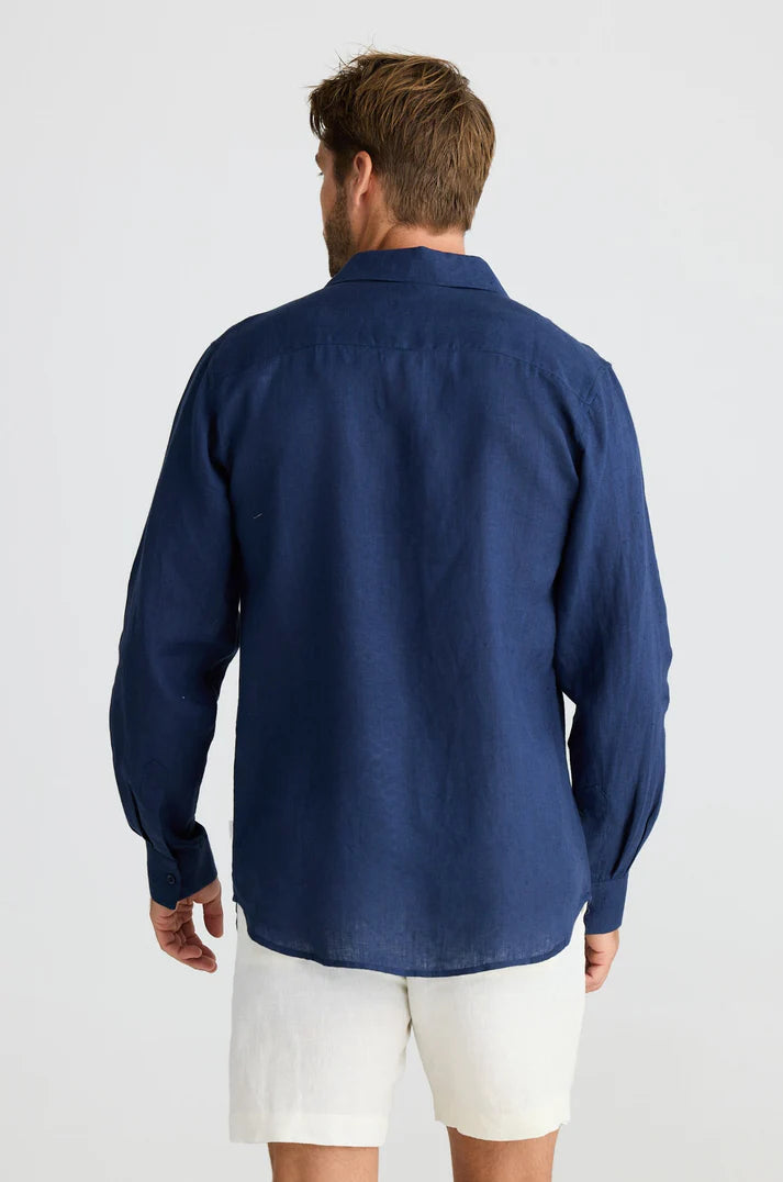 Oxford Shirt - Navy Linen