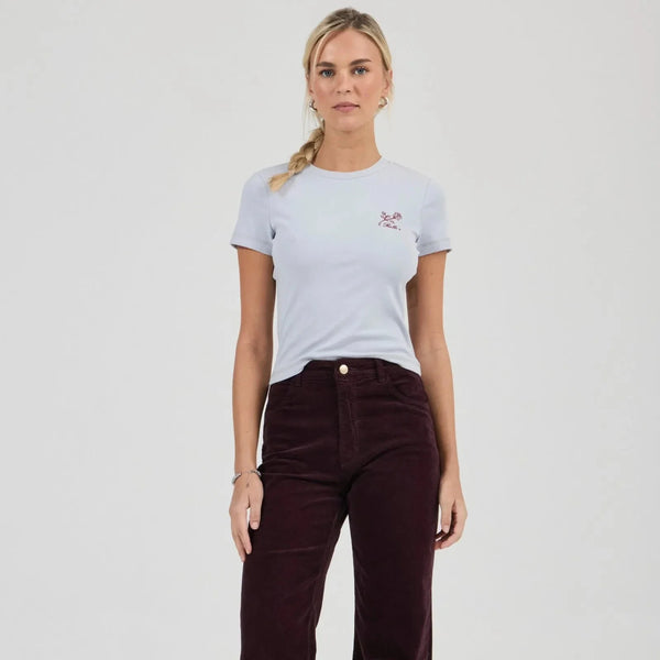 Sailor Scoop Long Velvet Jeans - Dark Cherry