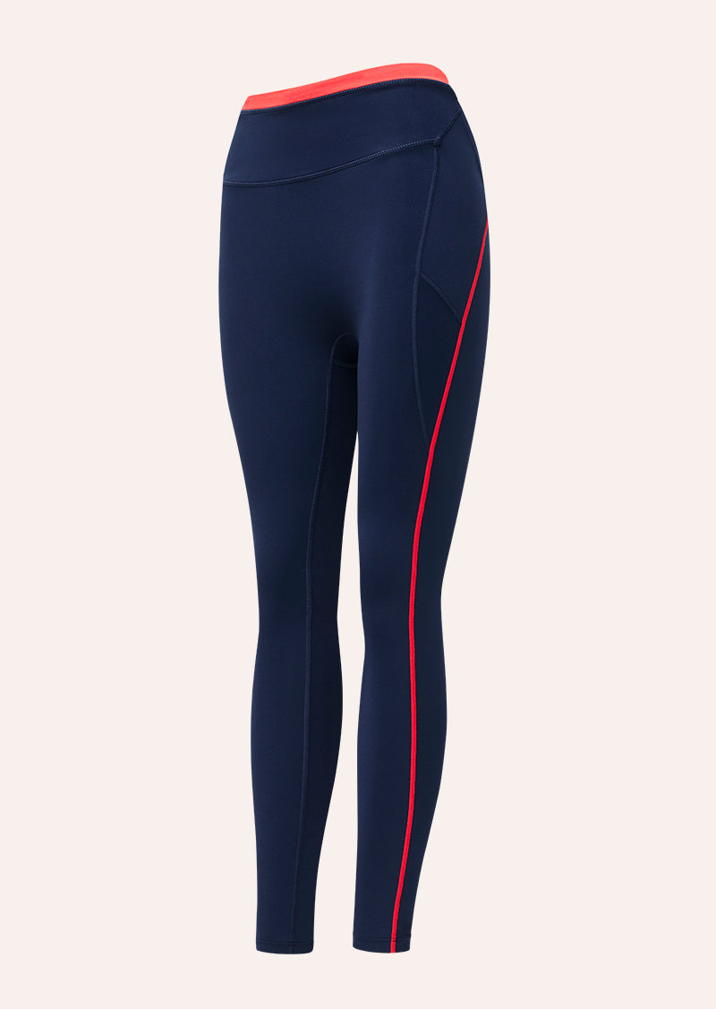 Rapid Full Length Legging - Dark Navy/College Red 8