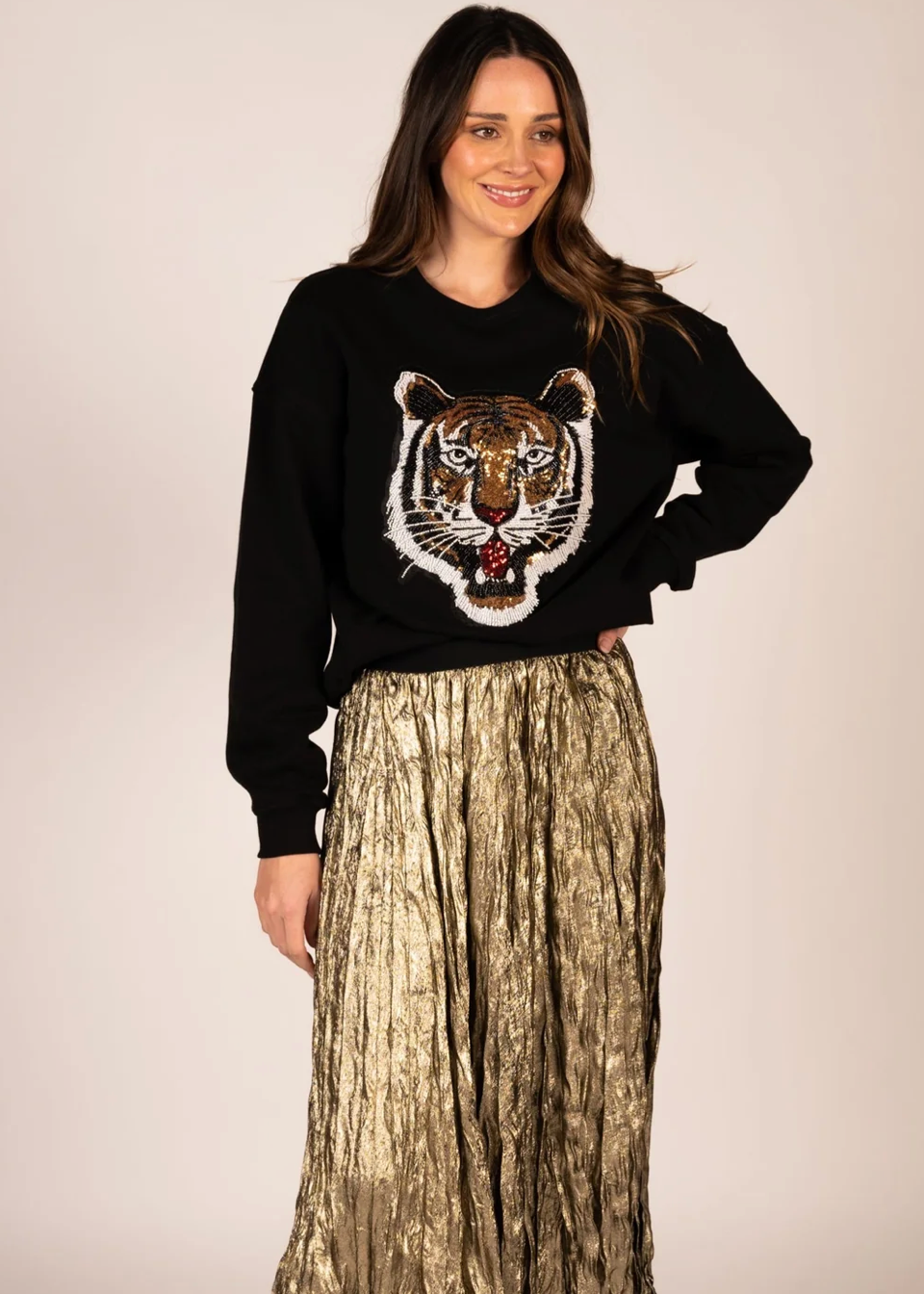 Lilian Pleat Skirt - Crushed Gold