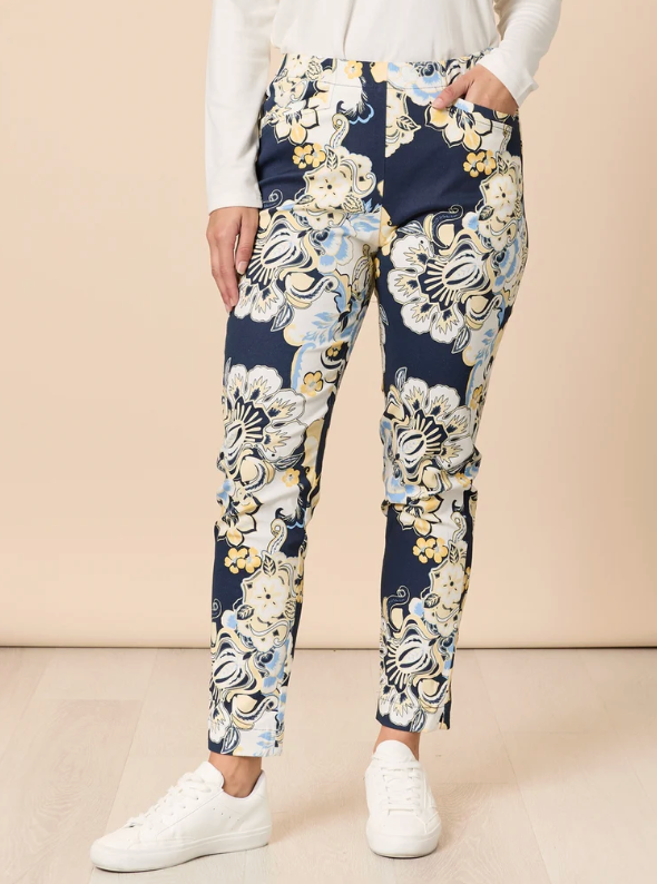 Newport Print Pant - Navy Multi