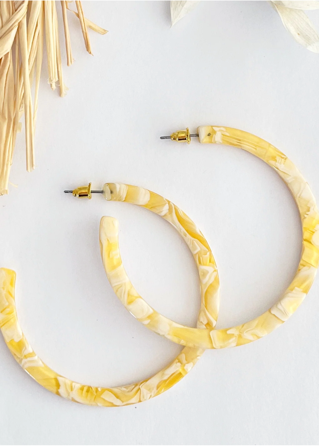 Honey Yellow Hoop Earrings
