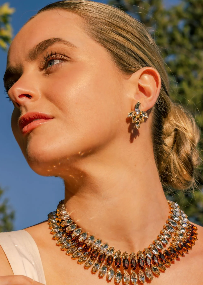 Stella Cluster Earrings - Crystal