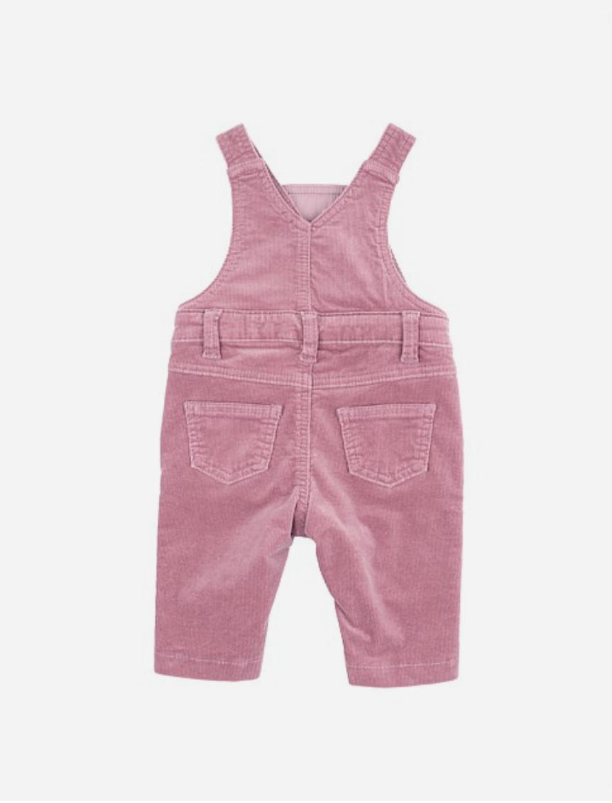 Flossy Embroidered Cord Overalls - Heather