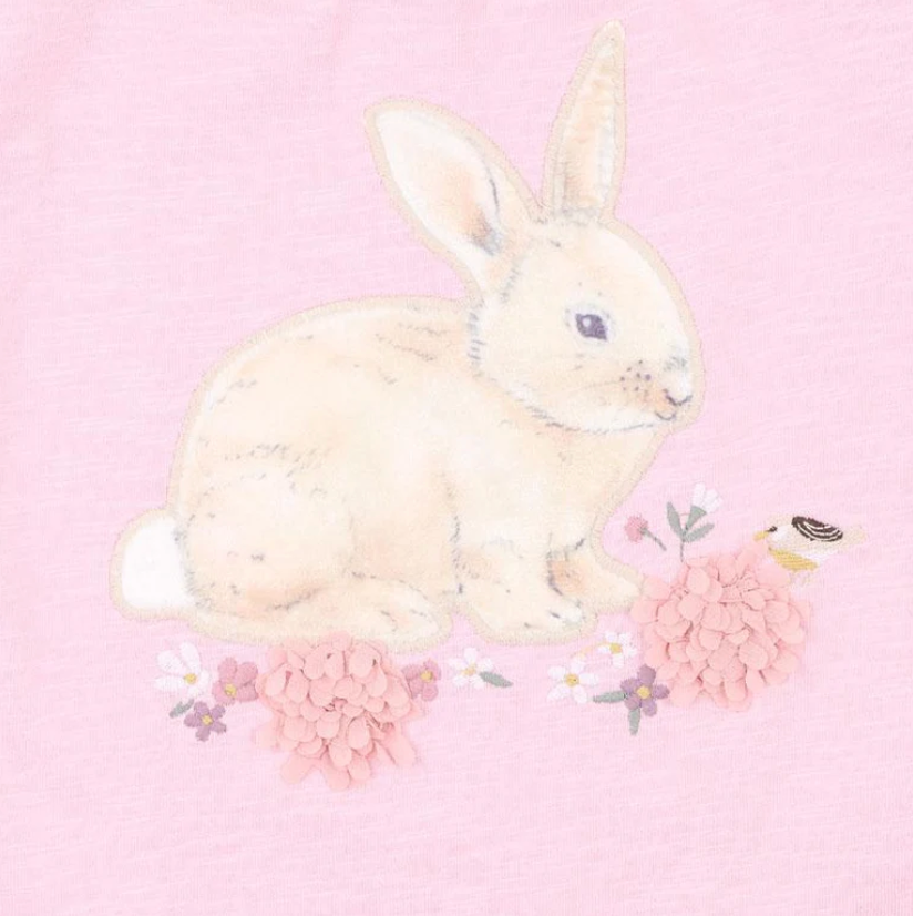Flossy Bunny Tee Baby - Pink