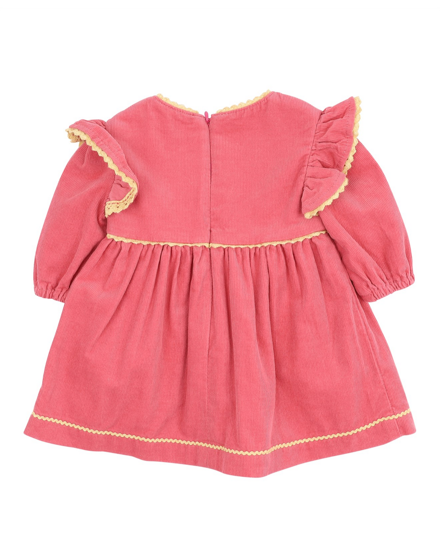 Wild Horses Embroidered Cord Dress - Pink
