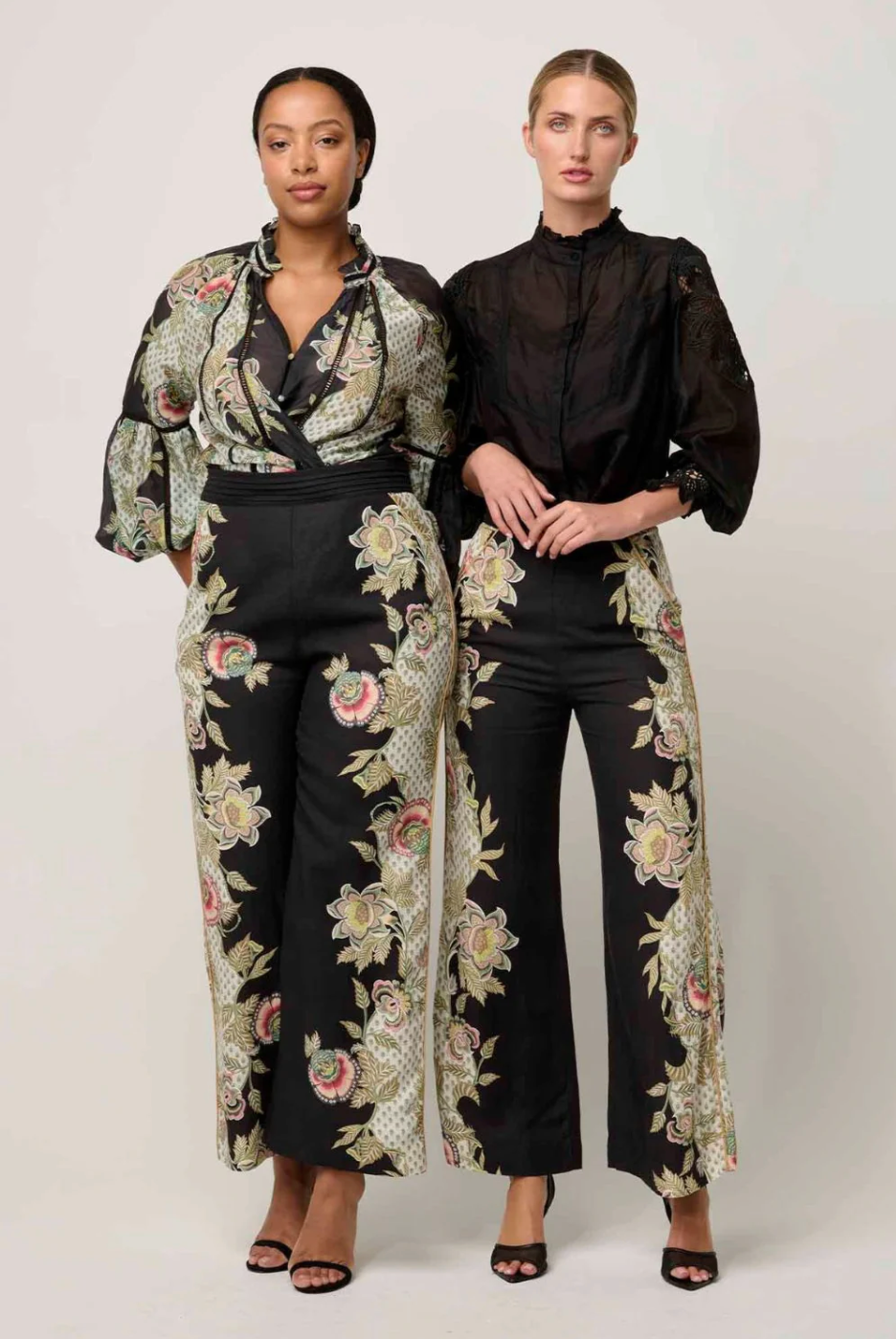 Espada Lace Trim Silk Blouse