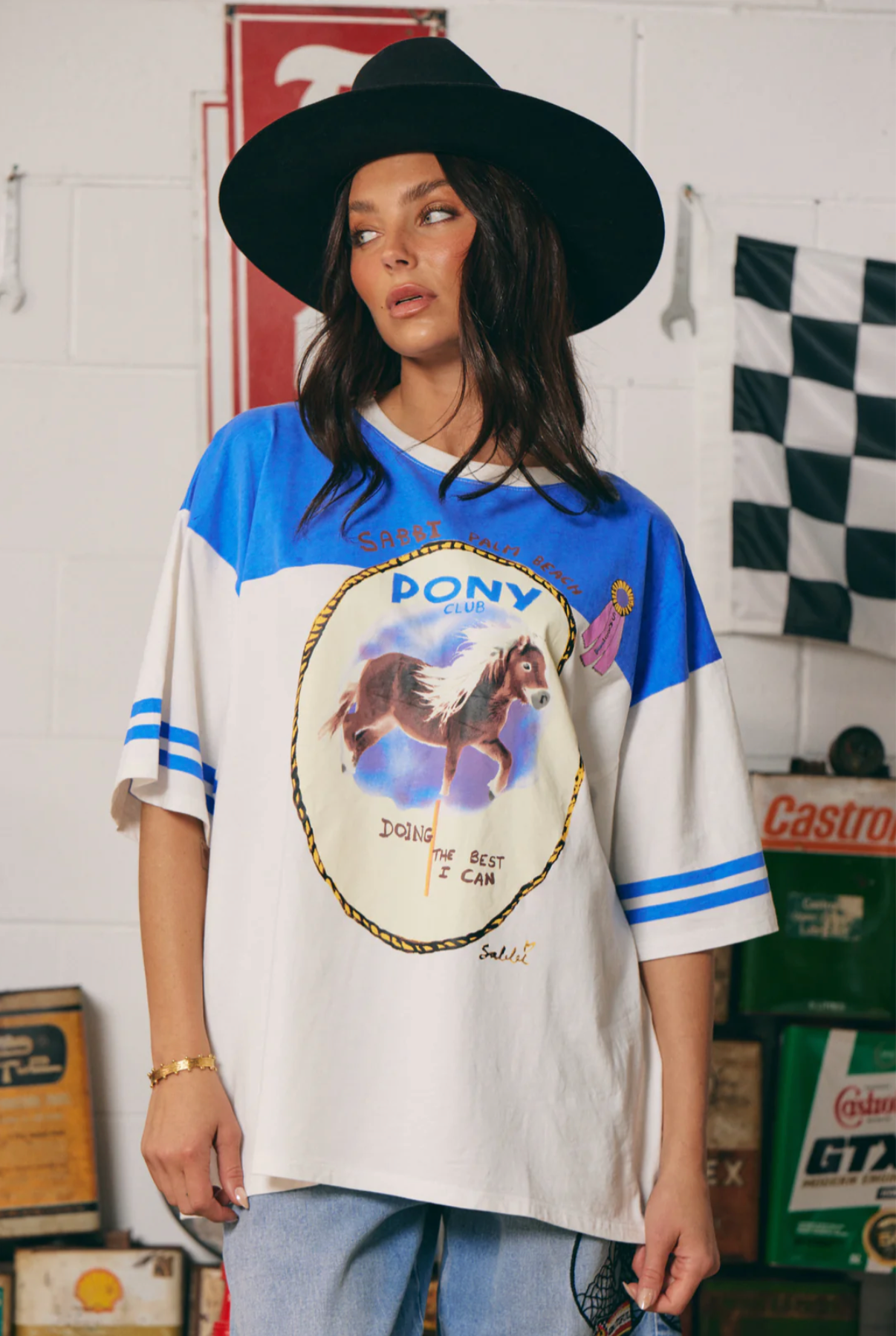 The Oversized Pony Club Tee - Blue