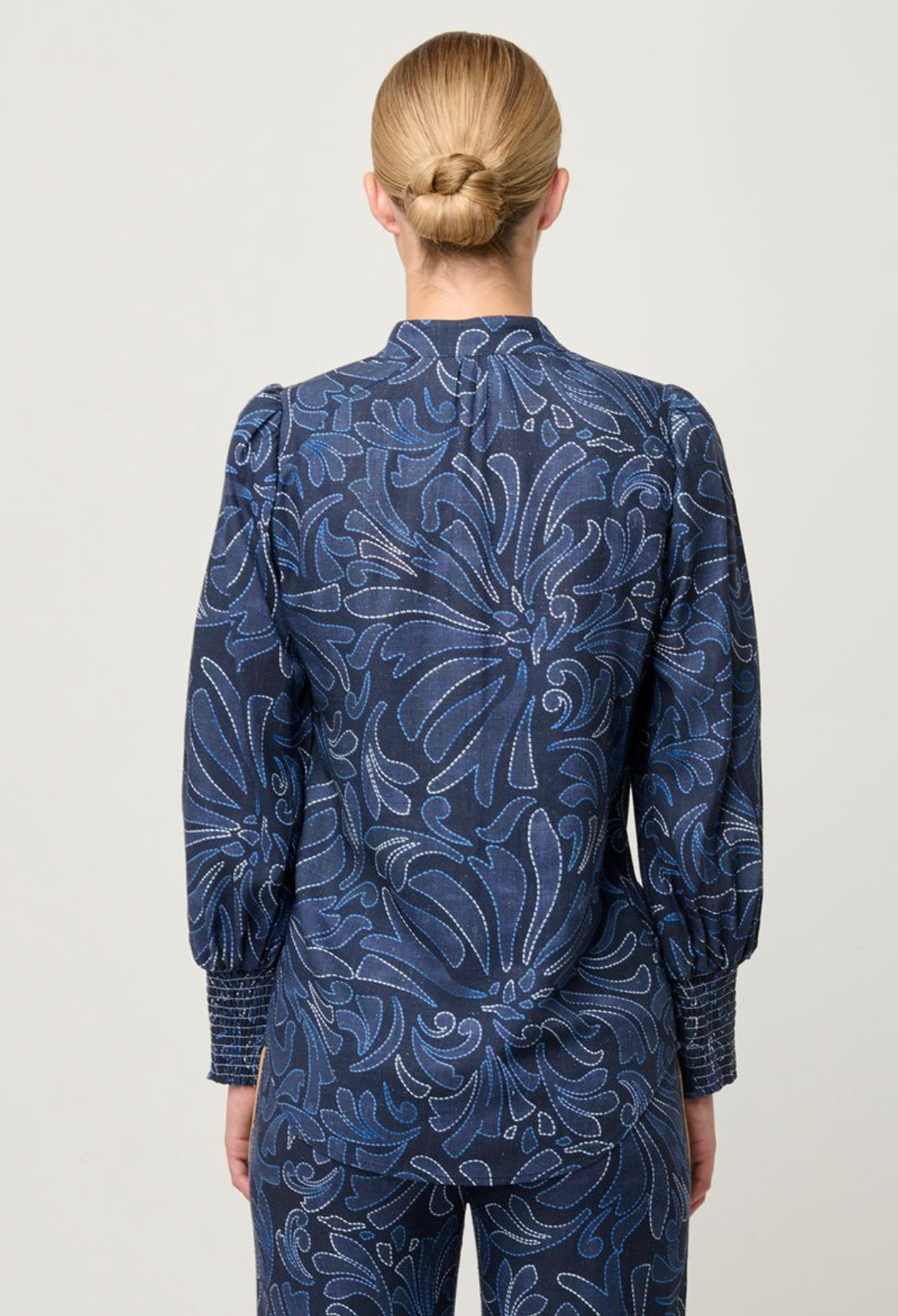 Adela Placement Linen Blouse