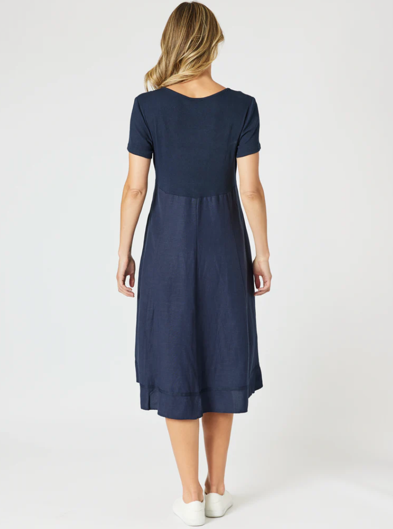 Lino Le Marais Dress - Navy