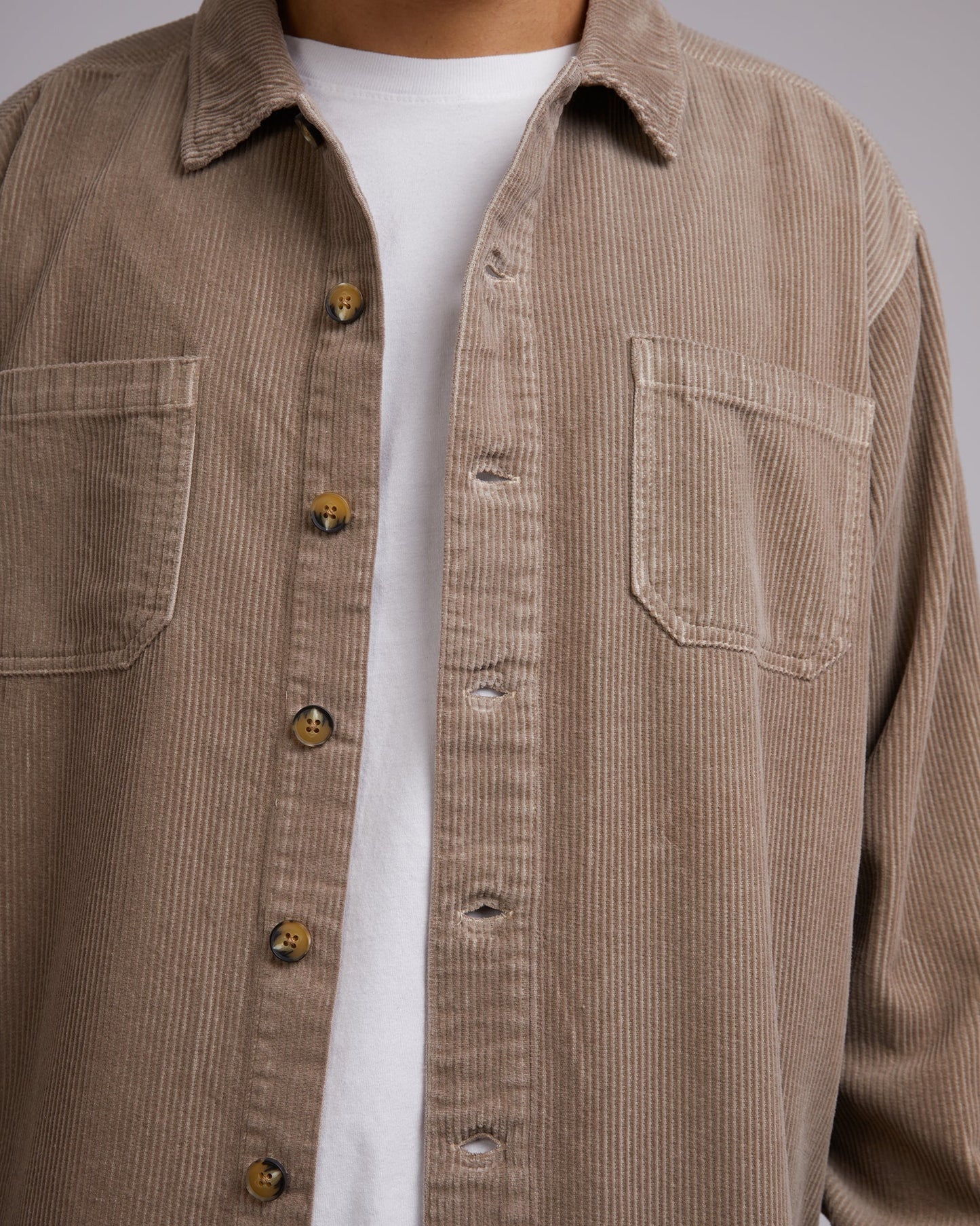 Cord Over Shirt - Mushroom