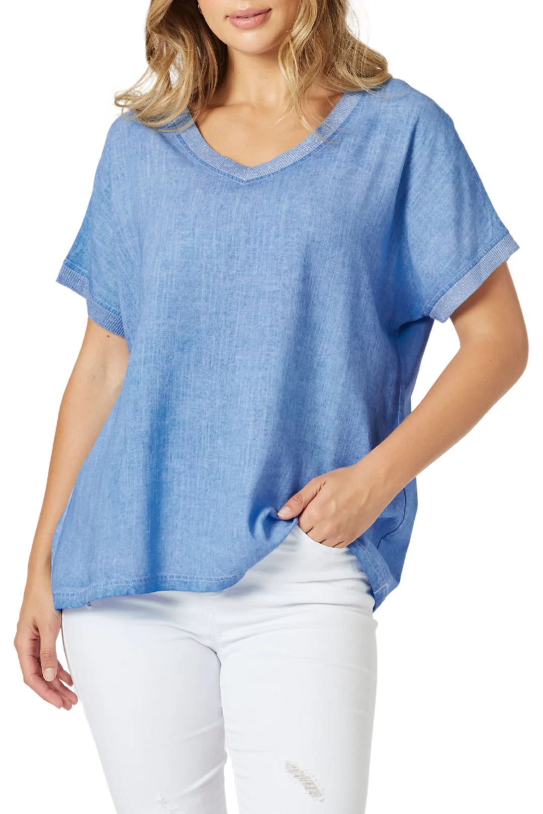 Sienna Top - Washed Blue