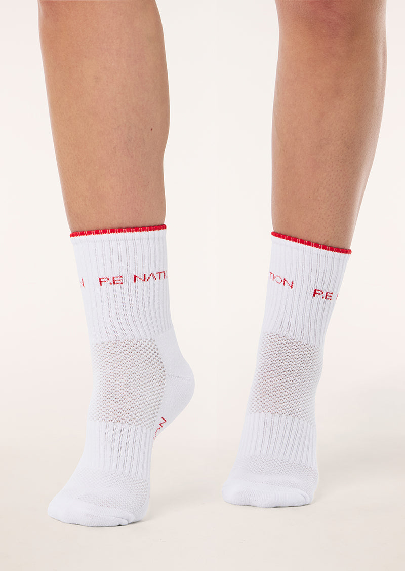 Vita Sock - White/College Red 3