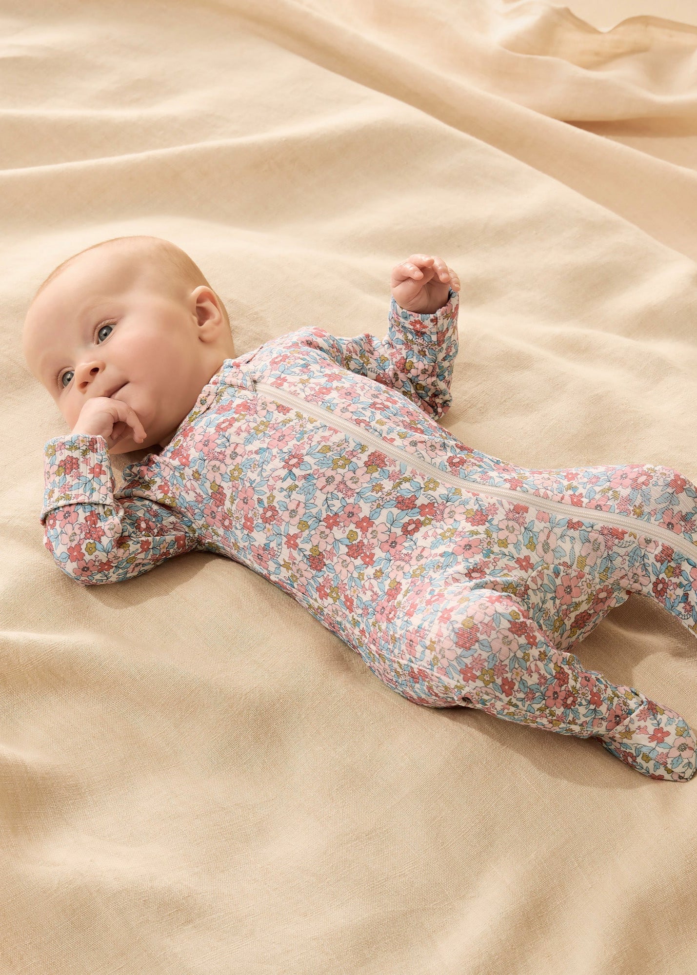 Summer Bloom Organic Zipsuit with Feet