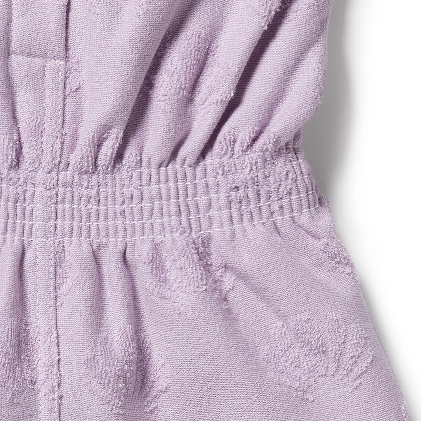 Lavender Shells Organic Terry Playsuit - Lavender Shells