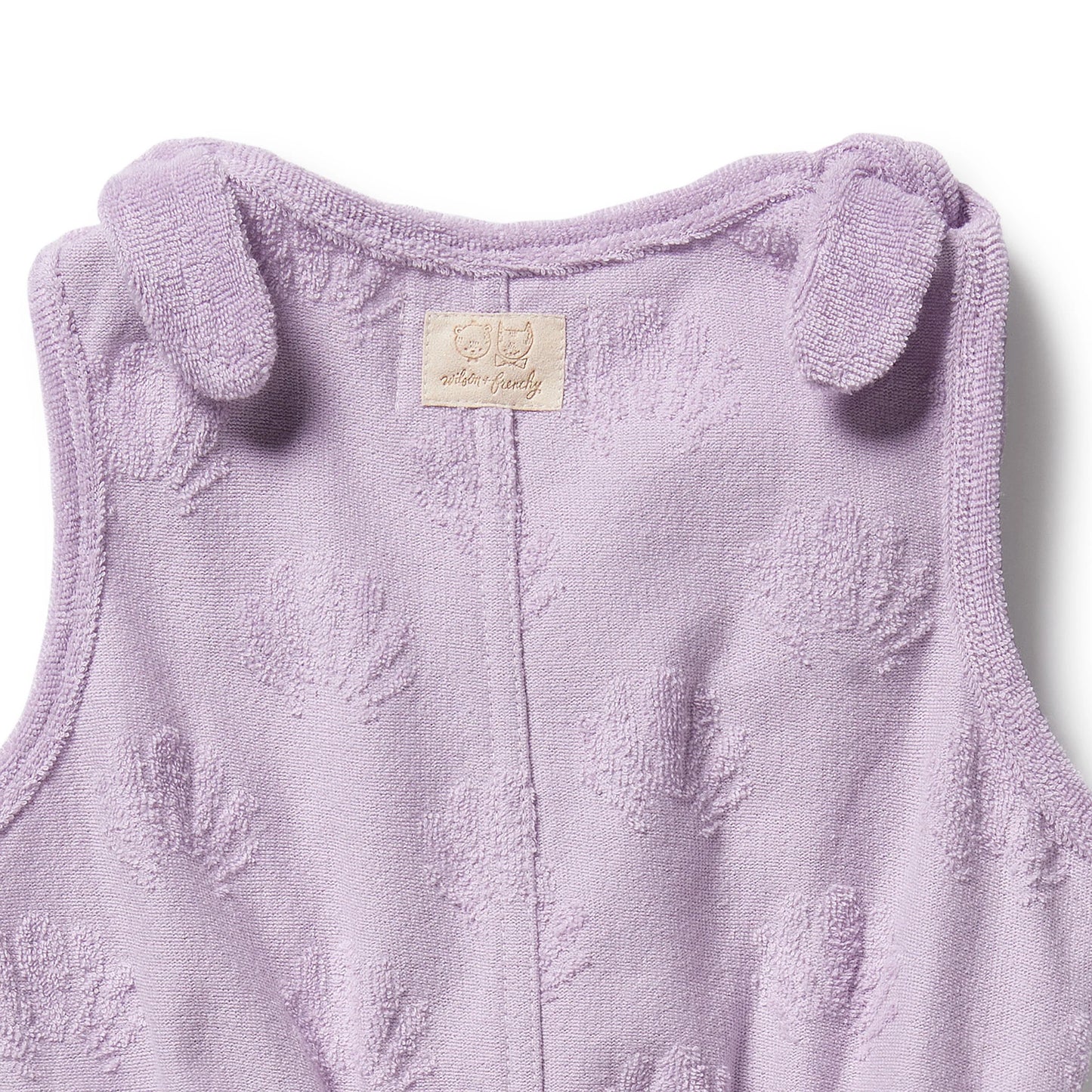 Lavender Shells Organic Terry Playsuit - Lavender Shells