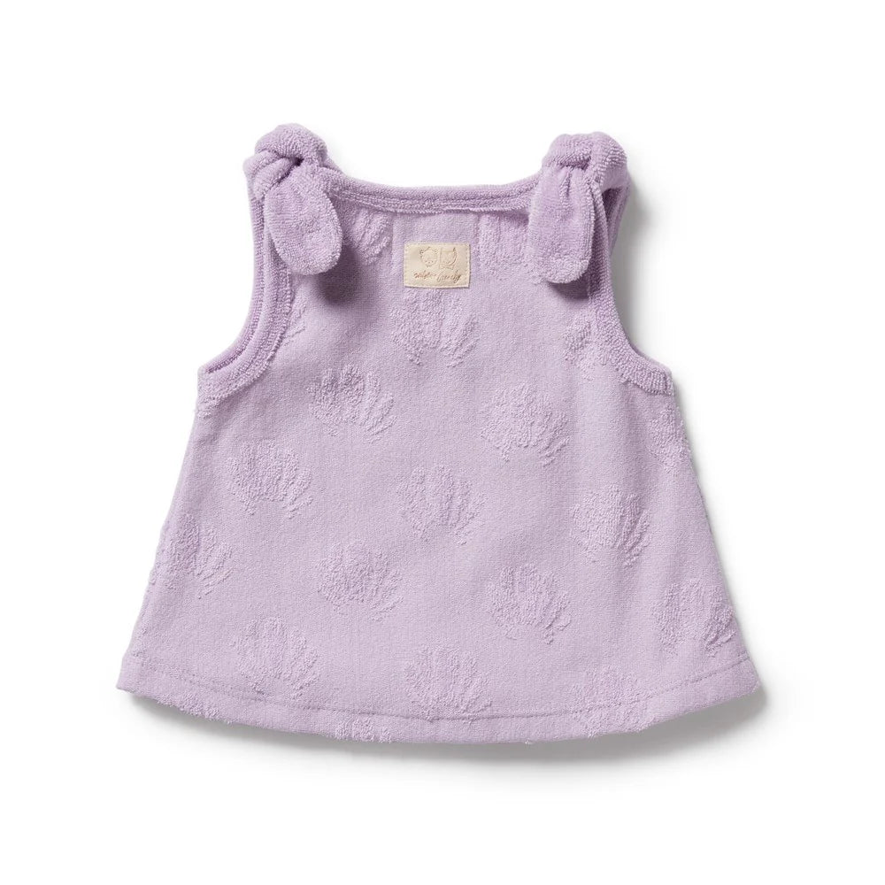 Lavender Shells Organic Terry Singlet - Lavender Shells
