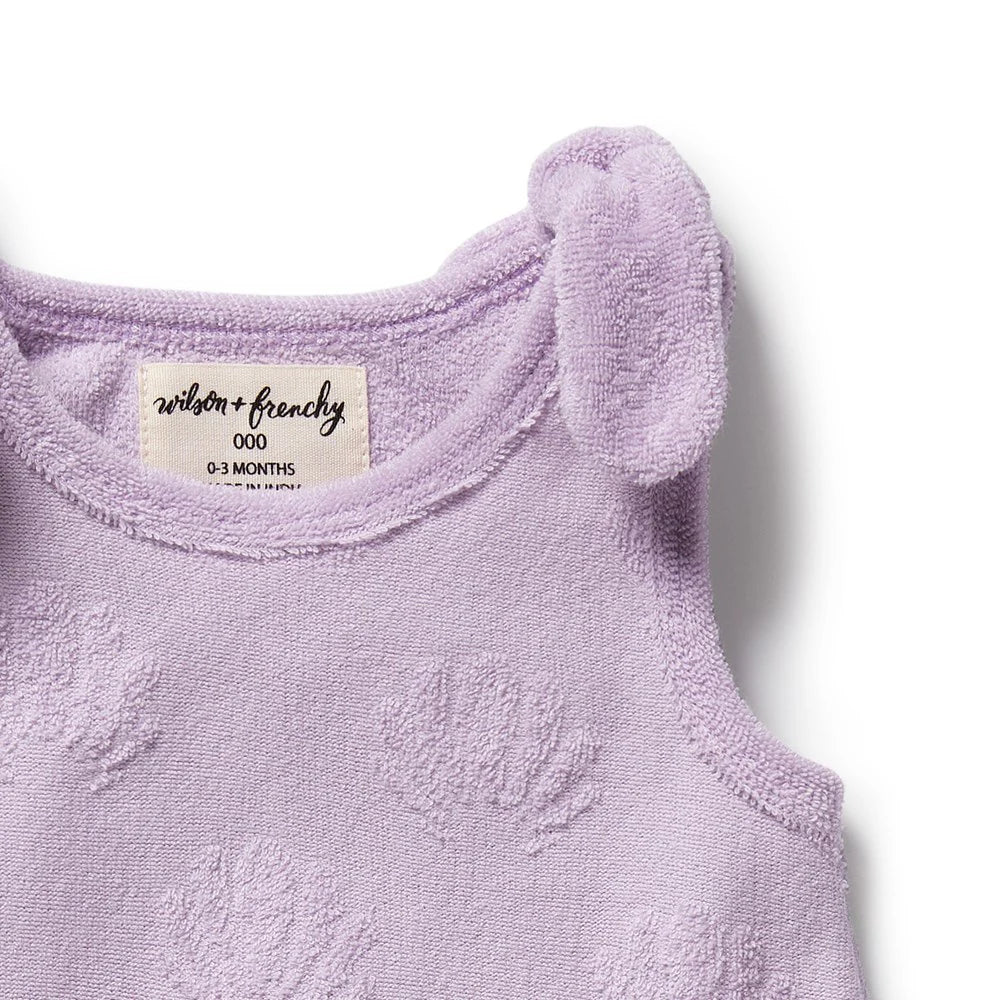 Lavender Shells Organic Terry Singlet - Lavender Shells
