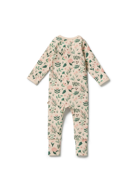 Sweet Bloom Organic Zipsuit with Feet