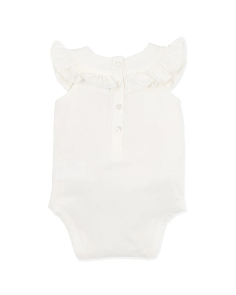 Zara Frill Yoke Bodysuit - Snow