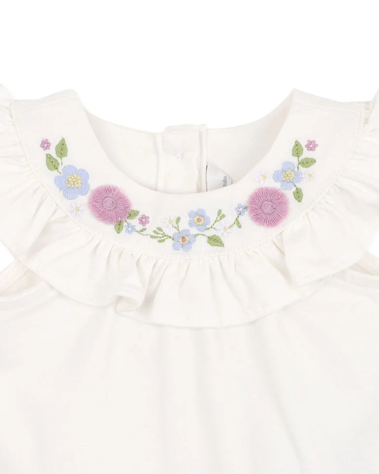 Zara Frill Yoke Bodysuit - Snow