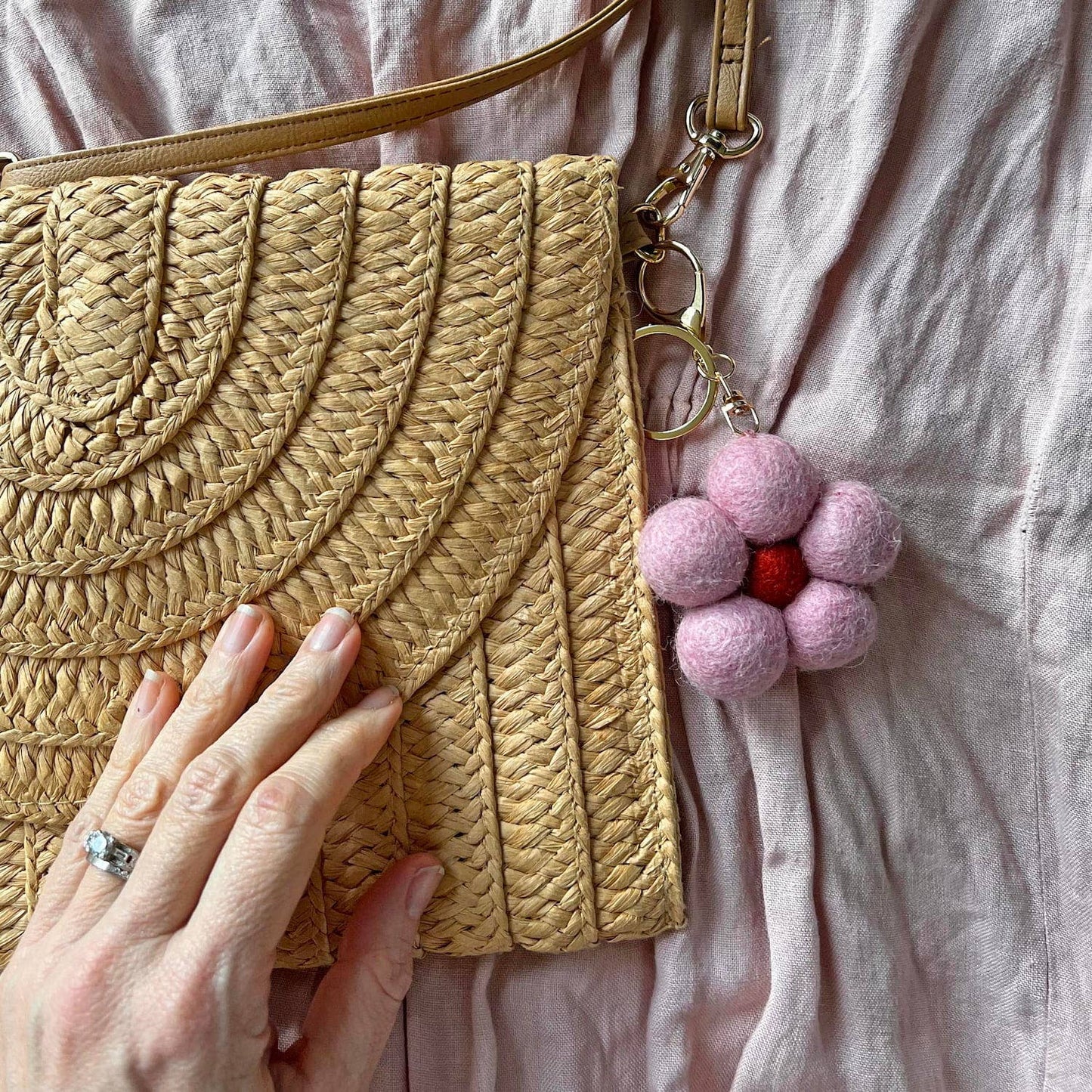 Home Dweller - Felt Flower Keychain Charm