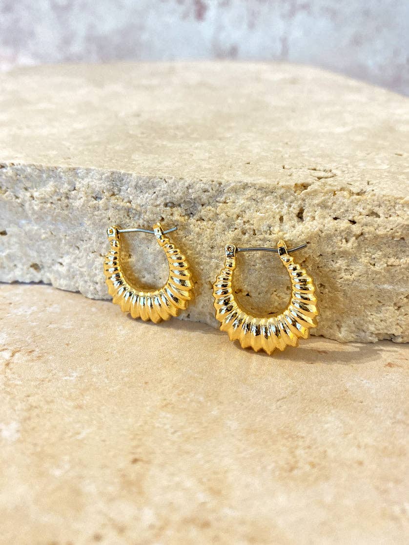 Vesta Twist Hoops - Gold Plated