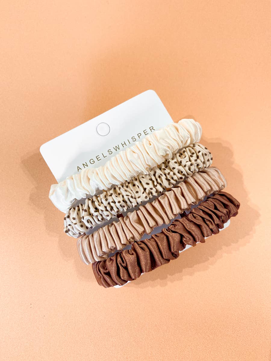 POLKA SLIM SATIN SCRUNCHIE PACK
