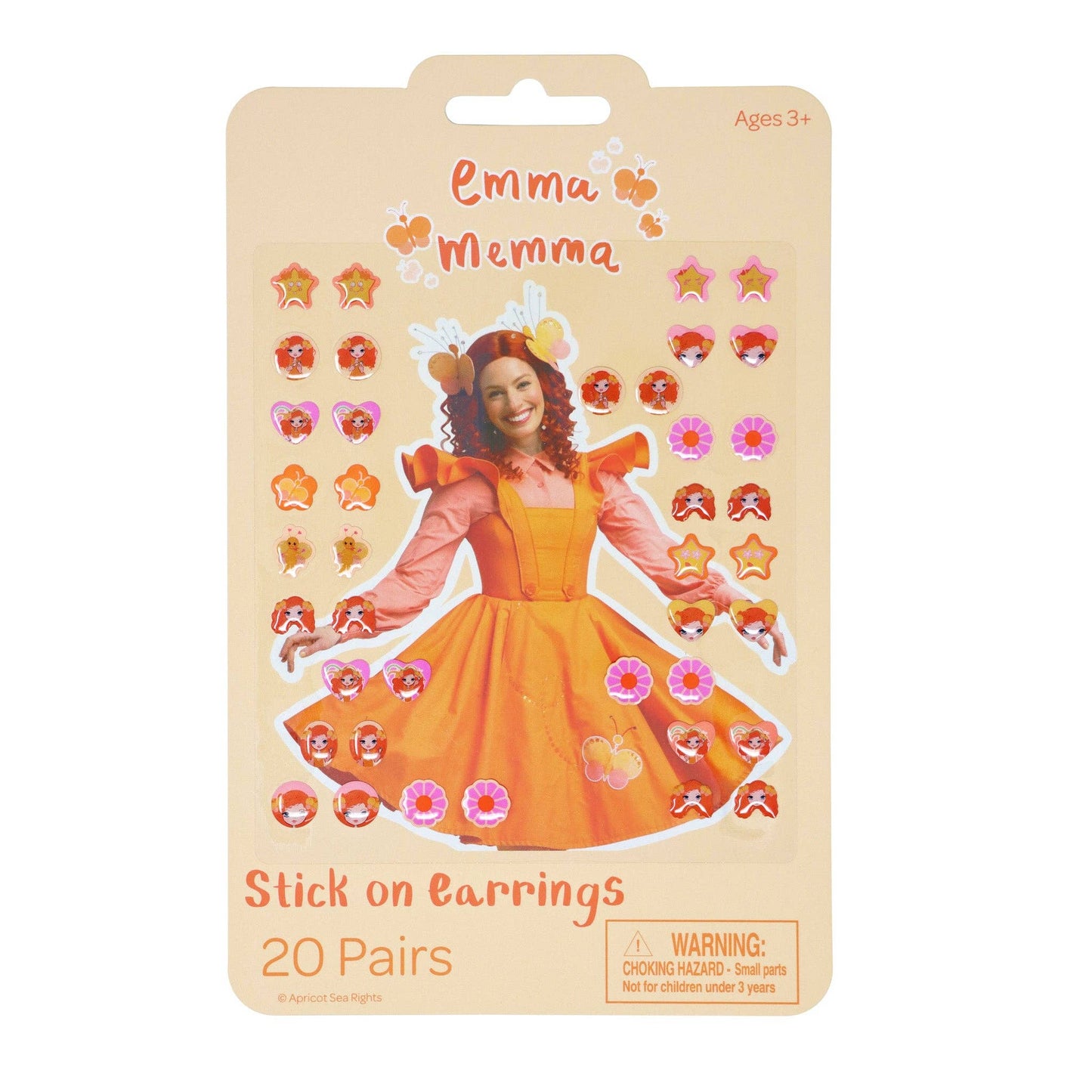 Pink Poppy - Emma Memma Stick on Earrings - (Pack Size: 12)