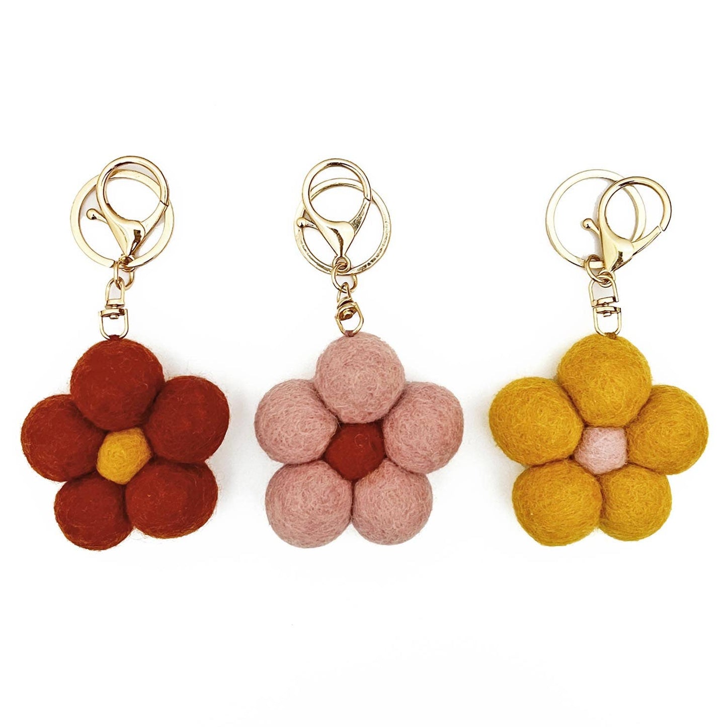 Home Dweller - Felt Flower Keychain Charm