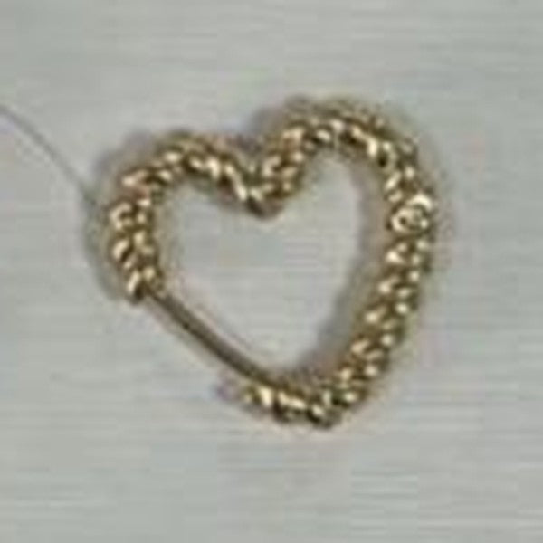 Beaded Heart Hoop Earrings - Gold