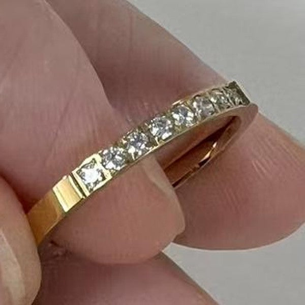 Crystal Band Ring - Gold