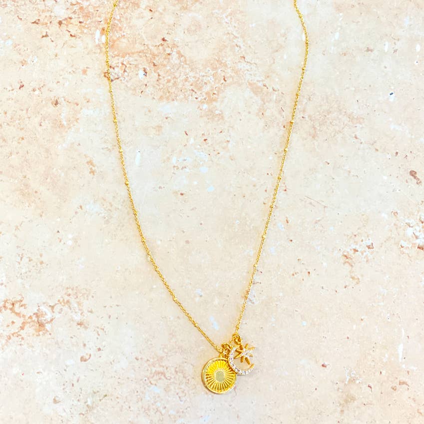 Gala 18K Gold Plated Charm Necklace
