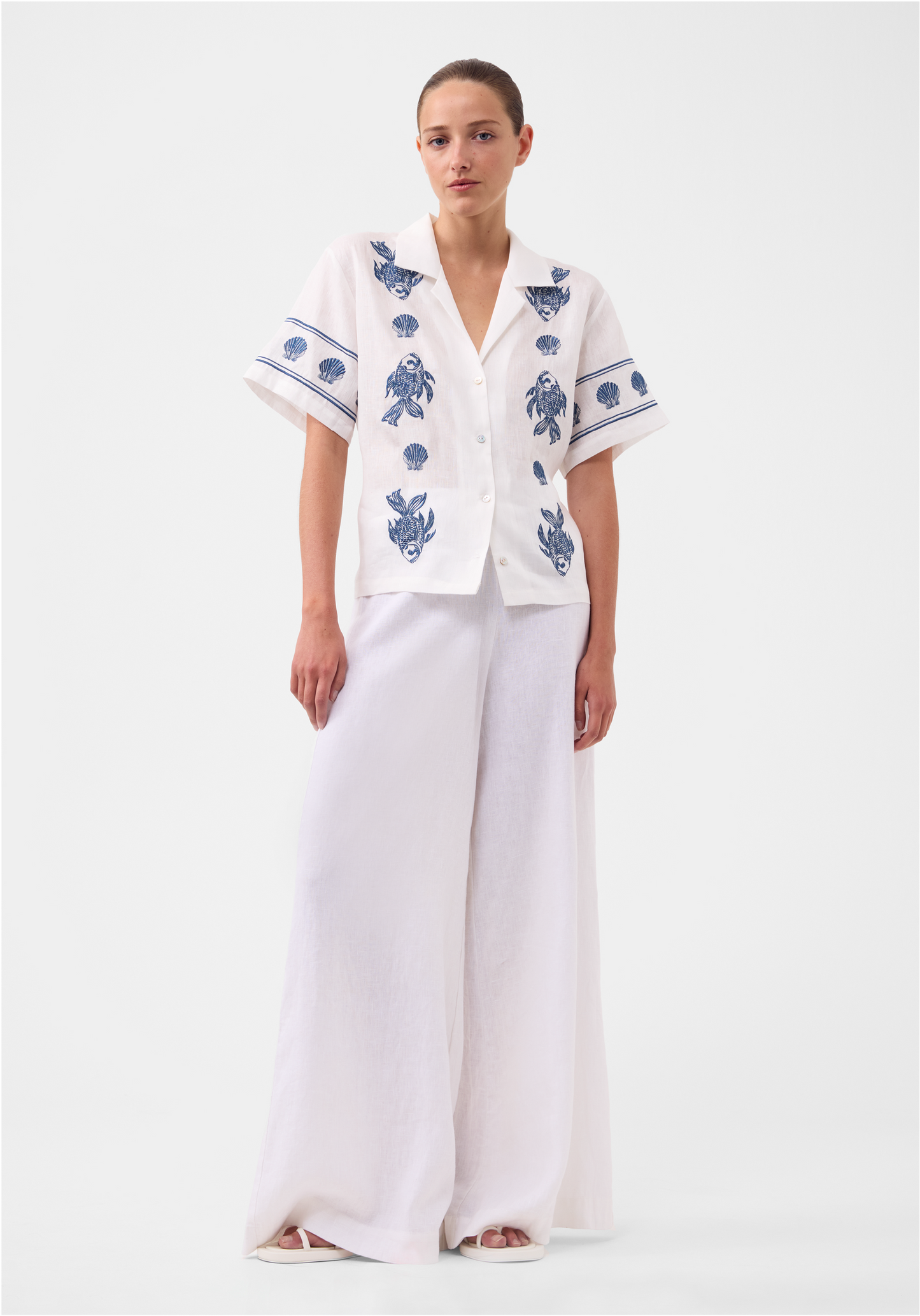 Alpheus Embroidered Shirt - White