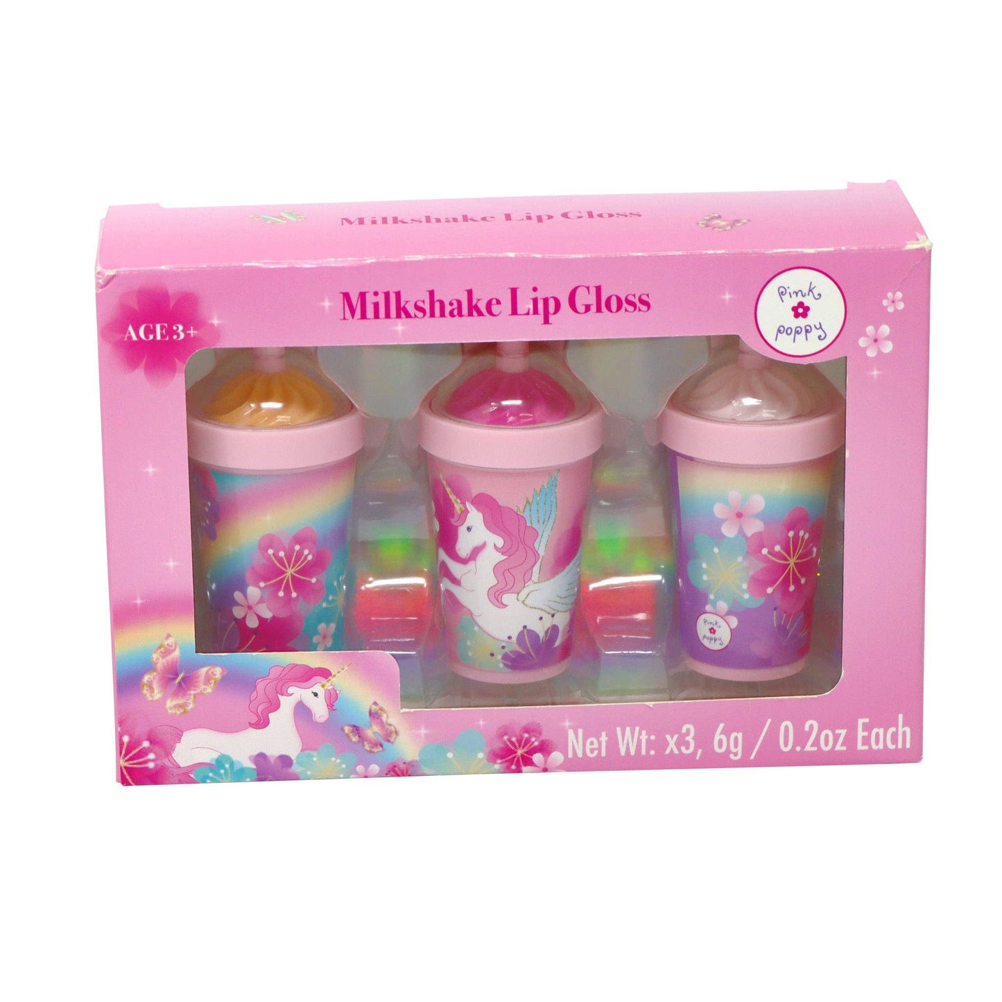 Pink Poppy - Unicorn Rainbow 3-pack Lip Gloss - (Pack Size: 6)