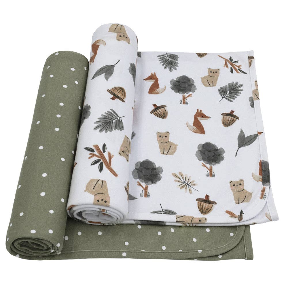 Jersey Swaddling Wraps 2 Pack - Forest Retreat