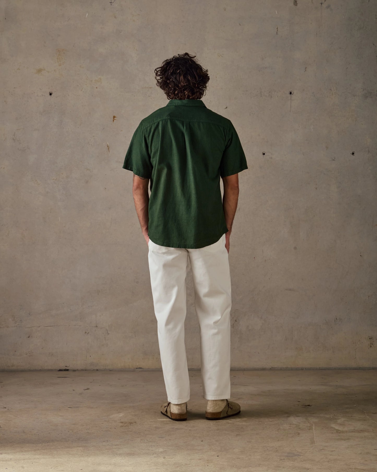 Hemp Stripe Shirt - Dark Green