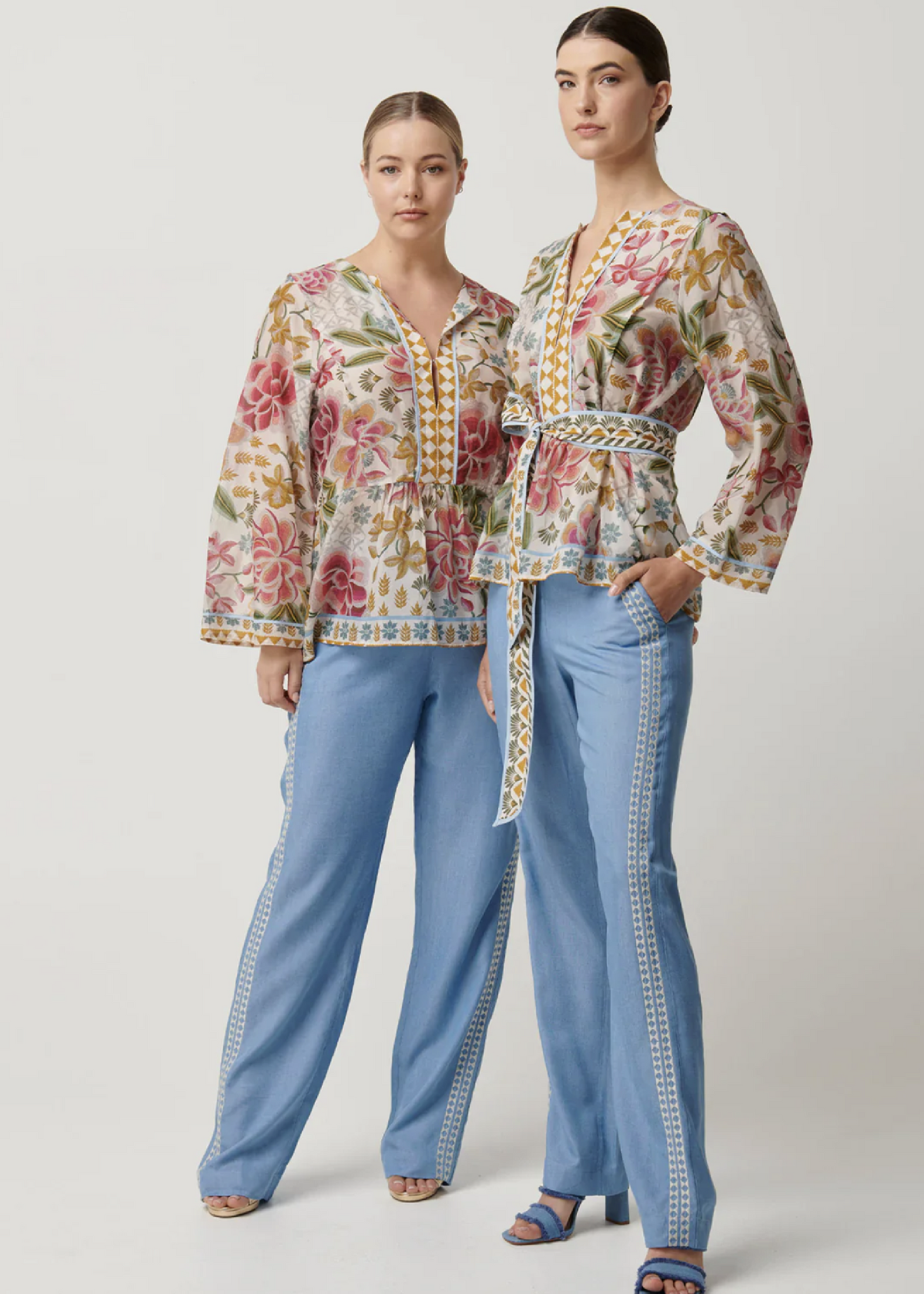 Ophelia Tencel Placement Embroided Pant