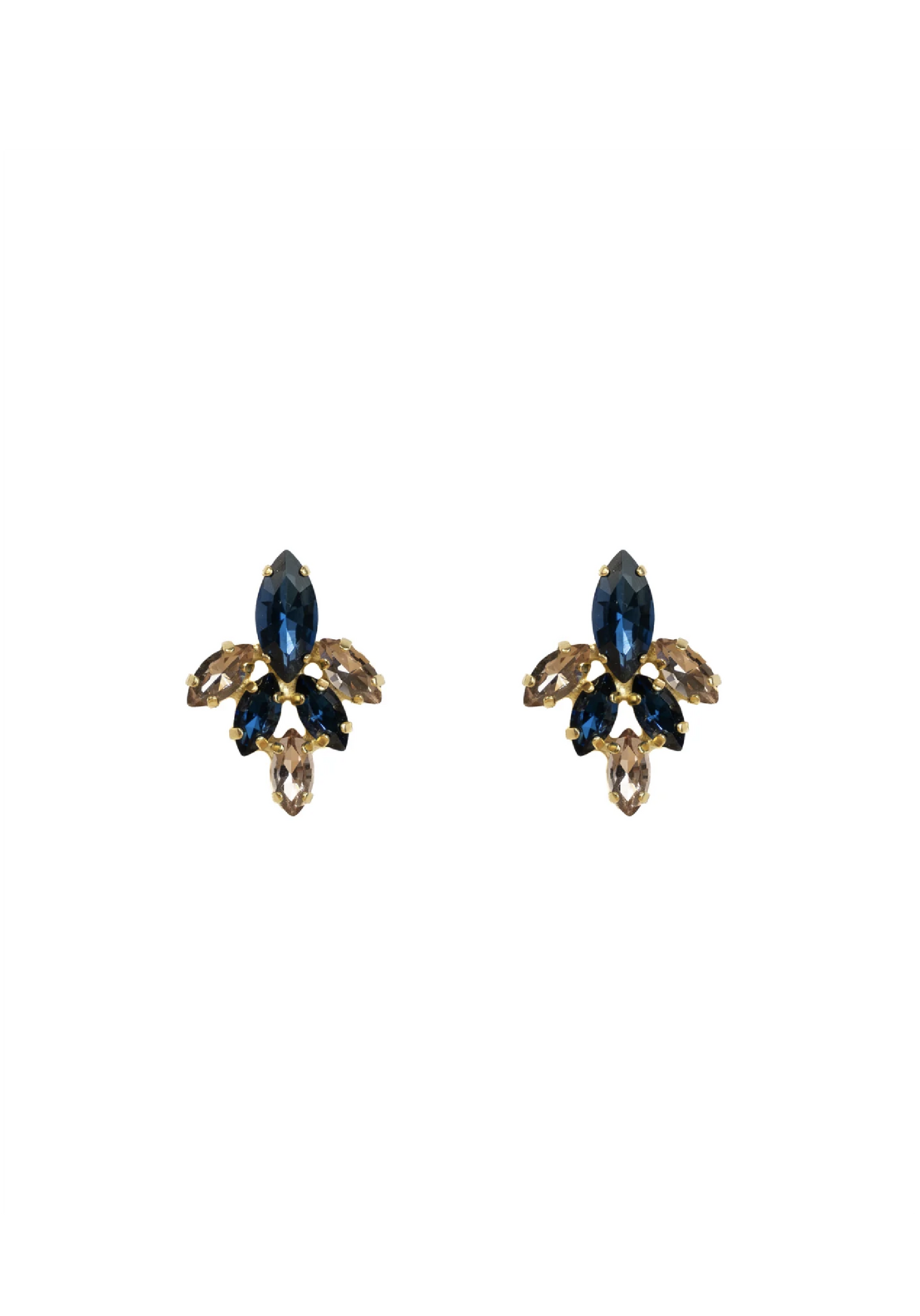 Stella Cluster Earrings - Navy
