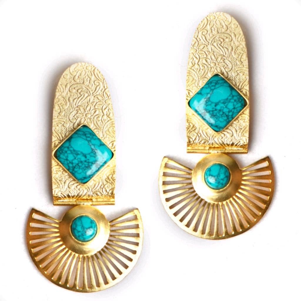 Gemajesty Jewellery - Cleo (Turquoise) Statement Earrings