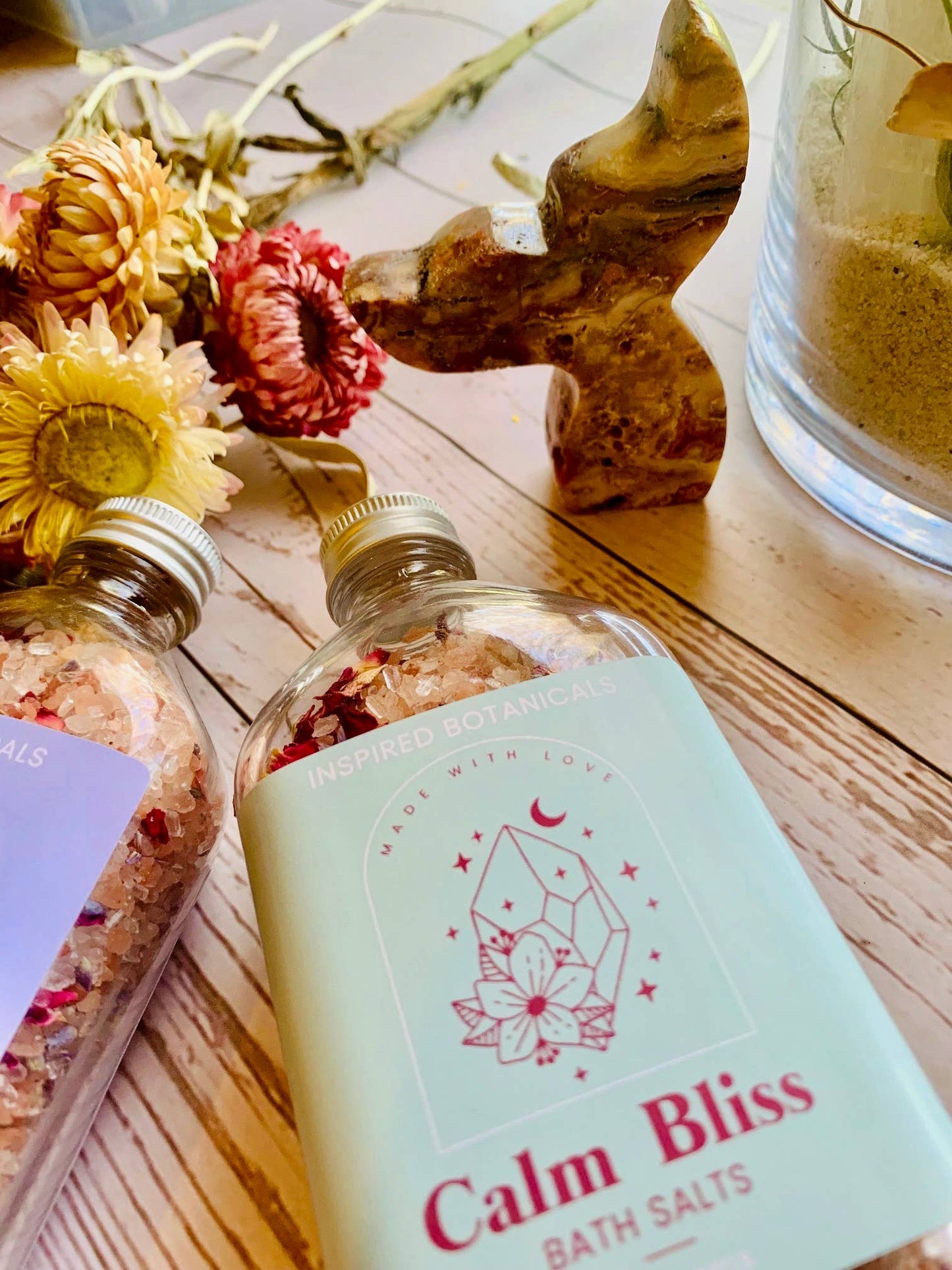 Inspired Botanicals - Botanical Bath Salts - 200 grams -New screw top glass bottle