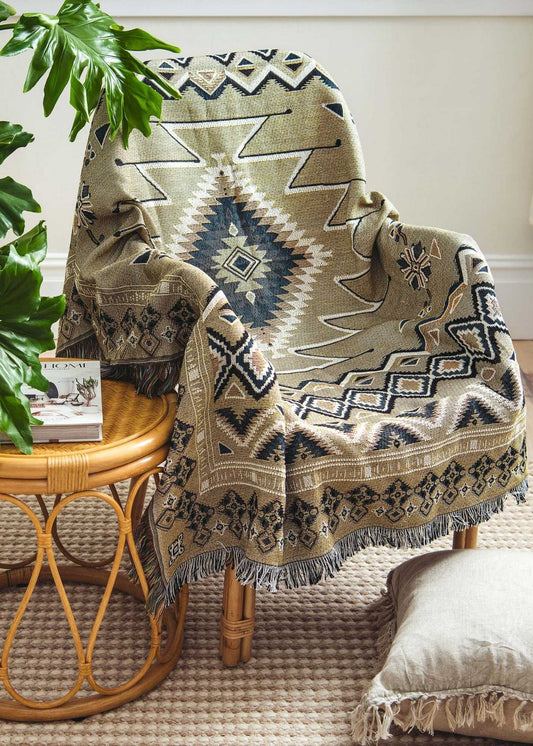 HENDEER - 'Hey Jude' Woven Picnic Rug/Throw: Large 170x200cm